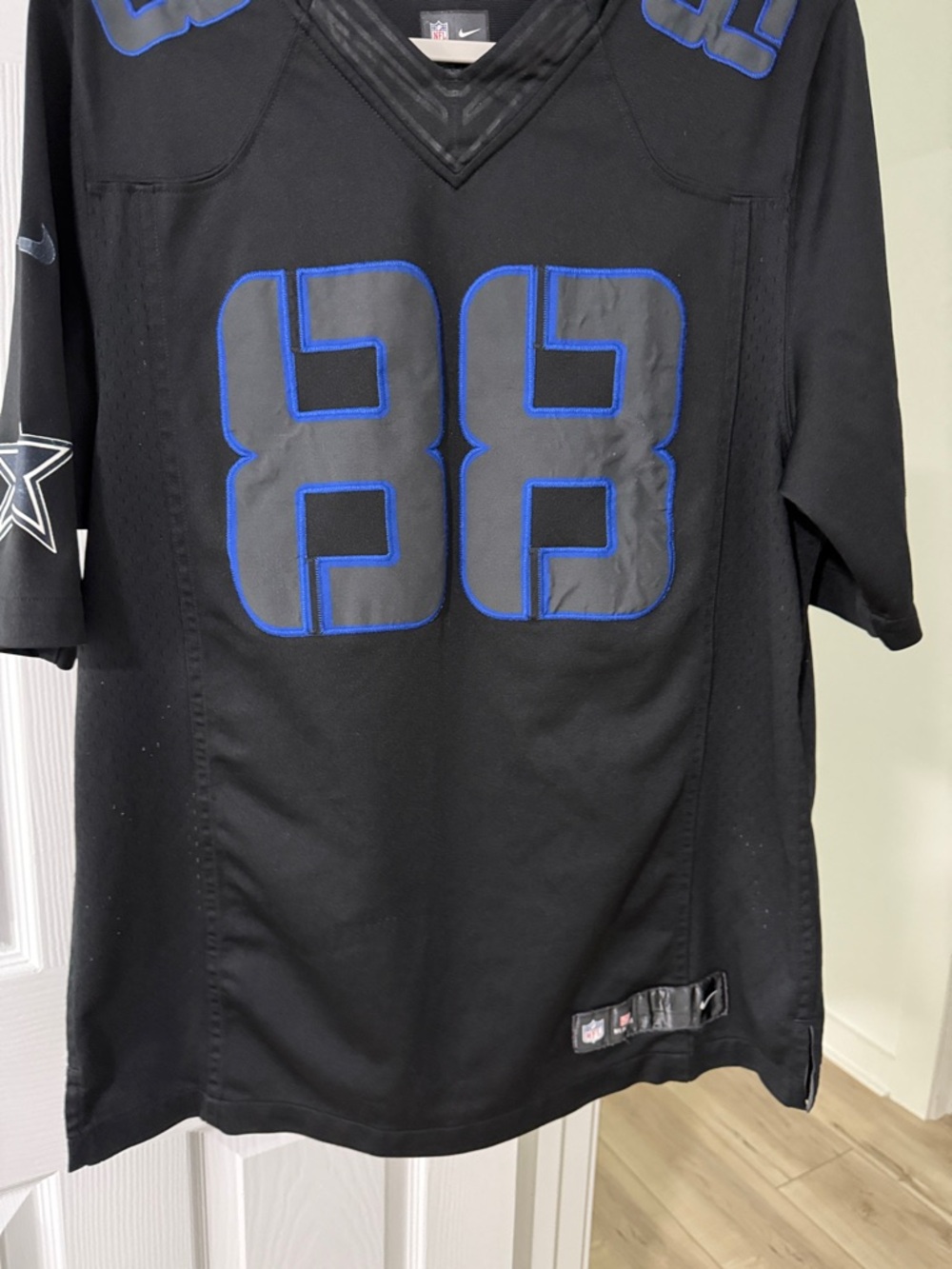 Nike Dez Bryant Black Football Jersey #88 with Blue Trim